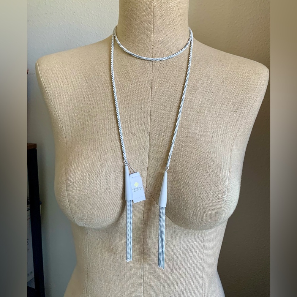 NWT- Kendra Scott Phara 50" Lariat Tassel Necklace in Matte White